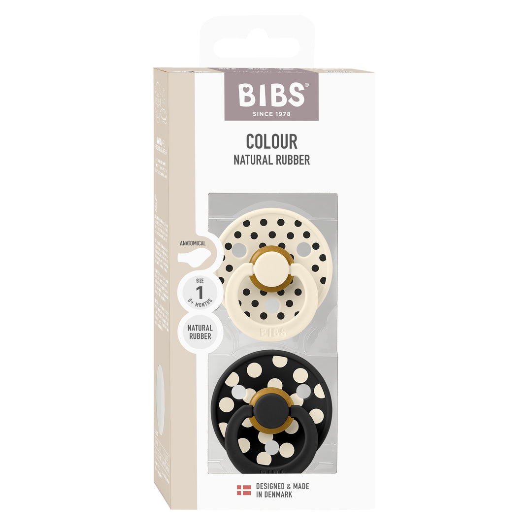 Polka Dots, 2 stk, Ivory/Black