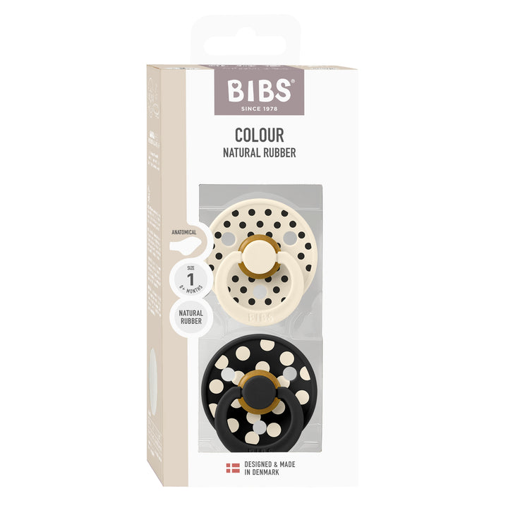 Polka Dots, 2 stk, Ivory/Black