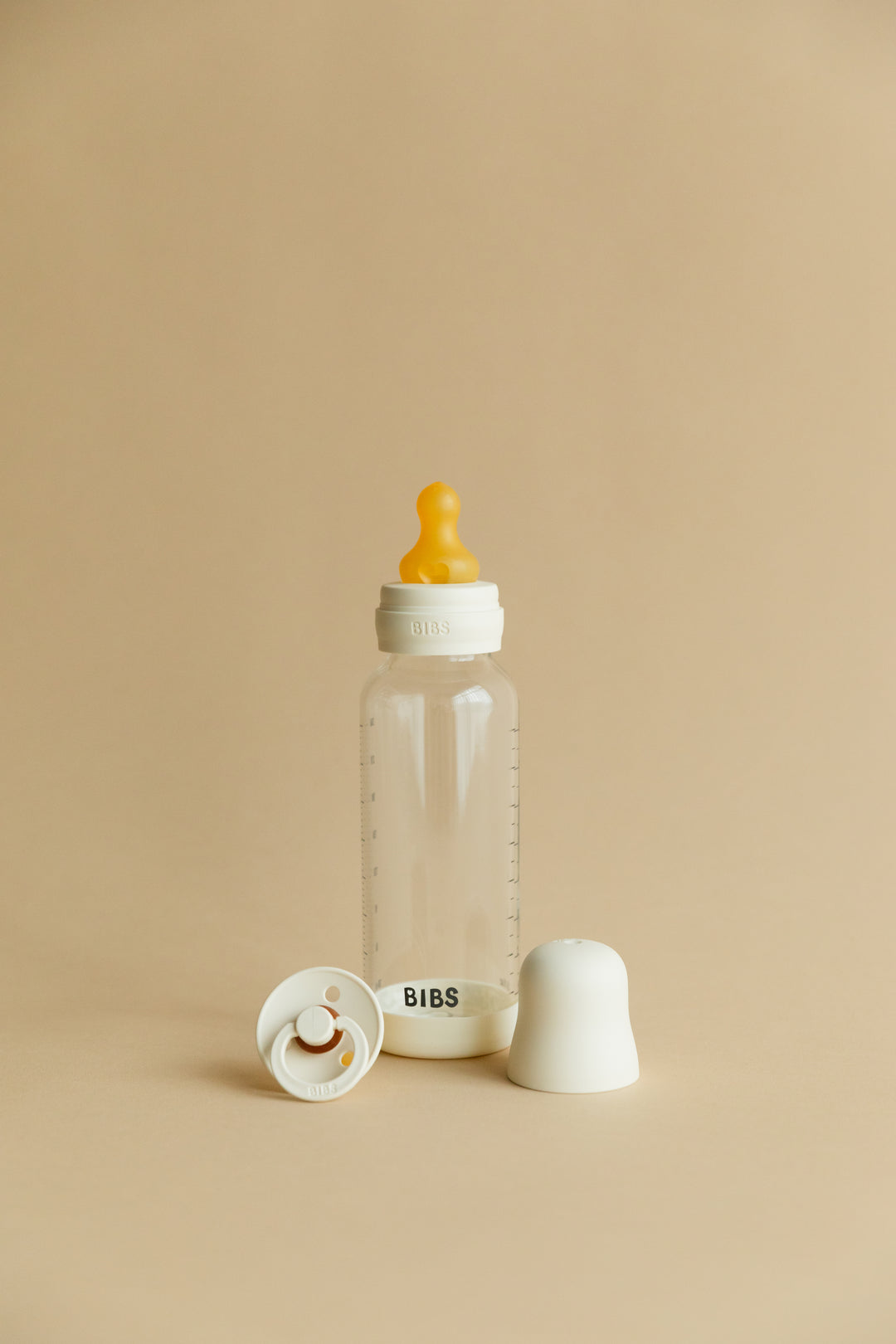 Glasfløska, 120 ml, Silikon, Blush