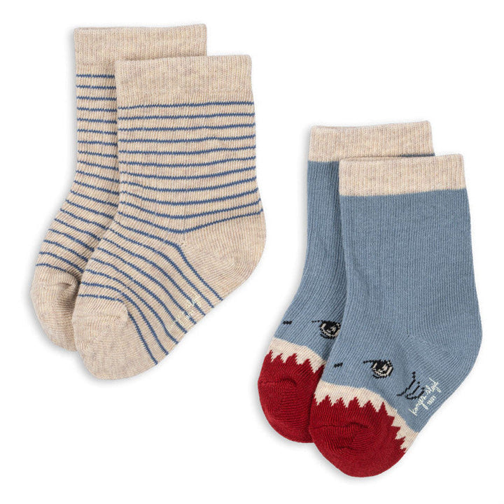 Jacquard sokkar, 2 pør, Shark